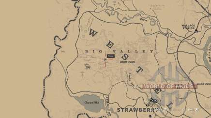 Map of knife location in RDR 2