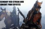 Legendary Red Streak and Midnight Paw Coyotes