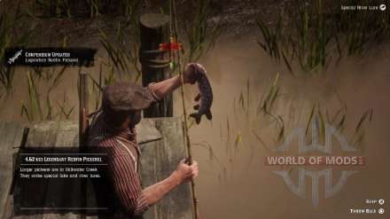 Legendary American Redfin Pickerel in RDR 2: how to catch fish
