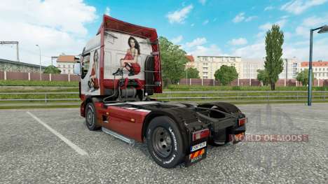 Skin Irina Shayk on a tractor unit Renault Premi for Euro Truck Simulator 2