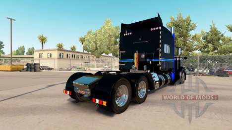 Skin Black Green Blue at the truck Peterbilt 389 for American Truck Simulator