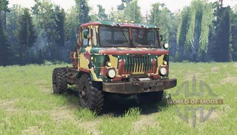 The color is Summer camouflage for the GAZ 66 for Spin Tires