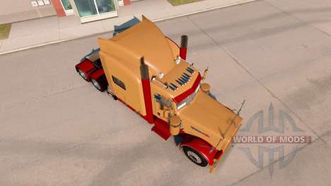 Скин Burgundy and Light Brown на Peterbilt 389 for American Truck Simulator