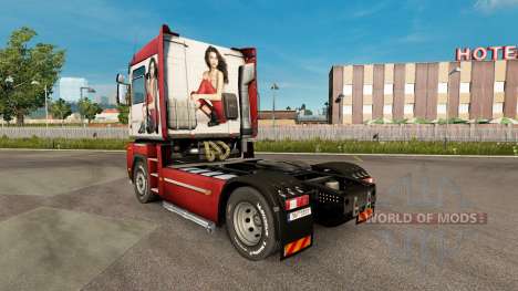 Skin Irina Shayk on a tractor unit Renault Magnu for Euro Truck Simulator 2
