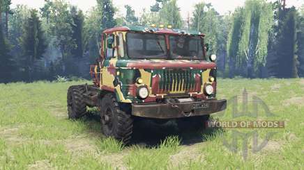 The color is Summer camouflage for the GAZ 66 for Spin Tires