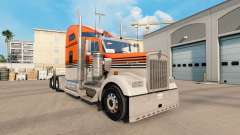 Skin Gray Orange on the truck Kenworth W900 for American Truck Simulator