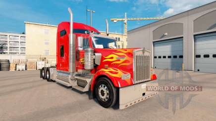 Flame skin for Kenworth W900 tractor for American Truck Simulator