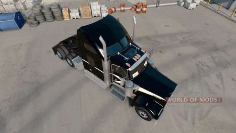 Skin Black & Mint Green on the truck Kenworth W9 for American Truck Simulator