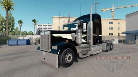 Skin Black & Mint Green on the truck Kenworth W9 for American Truck Simulator