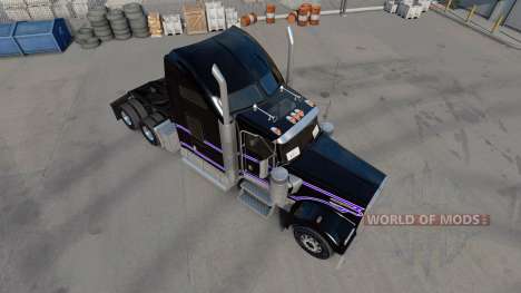 Скин Black. Purple & White на Kenworth W900 for American Truck Simulator