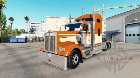 Skin of One Orange on the truck Kenworth W900 for American Truck Simulator