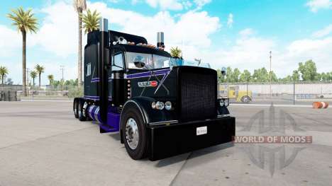 Skin Black & Purple Peterbilt 389 tractor for American Truck Simulator