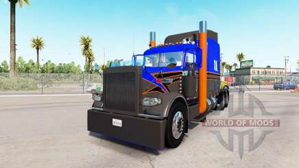 Skin Gray Orange on the truck Peterbilt 389 for American Truck Simulator