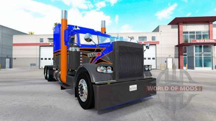 Skin Gray Orange v2.0 tractor Peterbilt 389 for American Truck Simulator