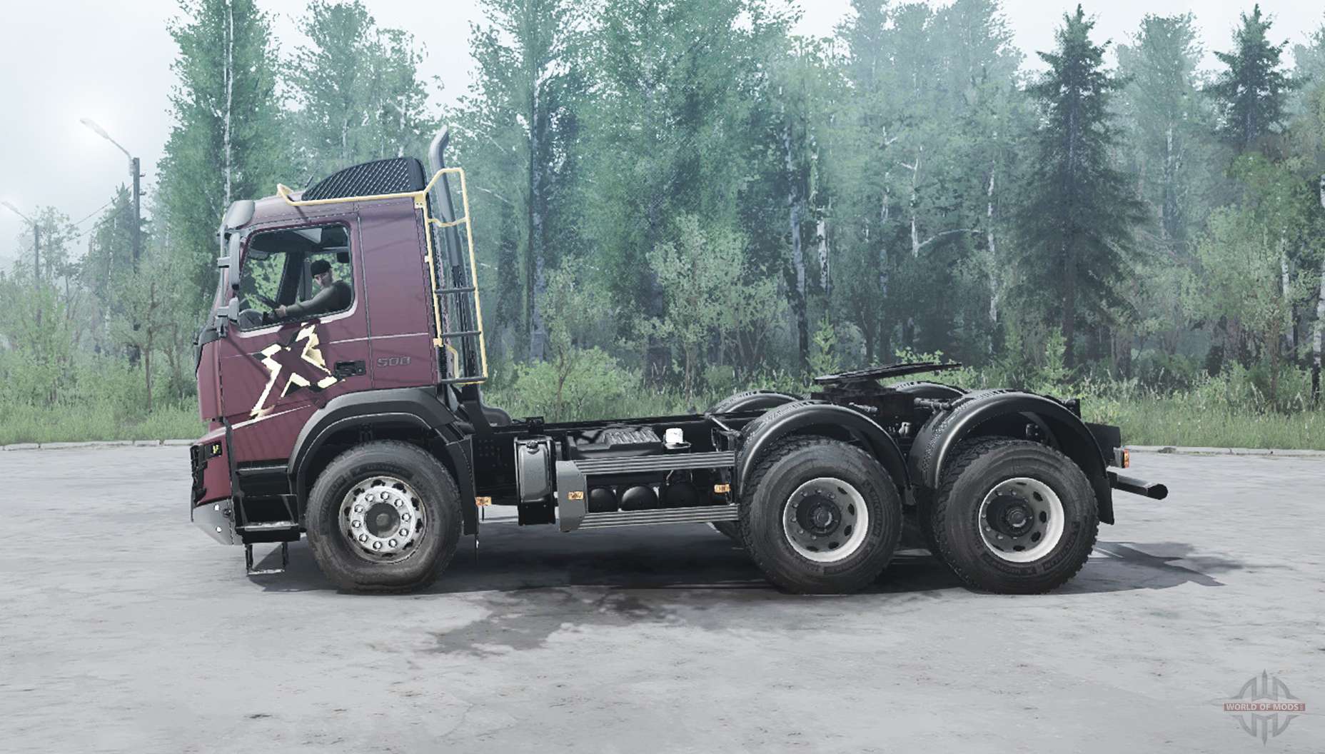 Spintires MudRunner - VOLVO FMX 6X6 Truck Driving Uphill 