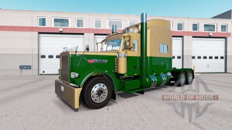 Skin Dark Gold Green on the truck Peterbilt 389 for American Truck Simulator