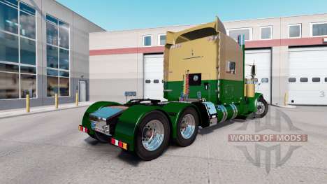 Skin Dark Gold Green on the truck Peterbilt 389 for American Truck Simulator