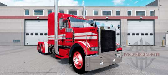 Skin Red on Rollin Transport Peterbilt 379 tractor for American Truck ...