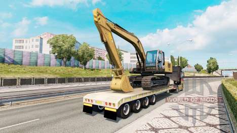 Trailer with construction equipment for Euro Truck Simulator 2