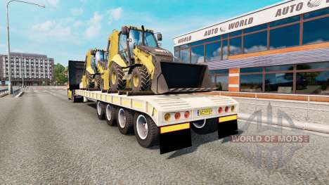 Trailer with construction equipment for Euro Truck Simulator 2
